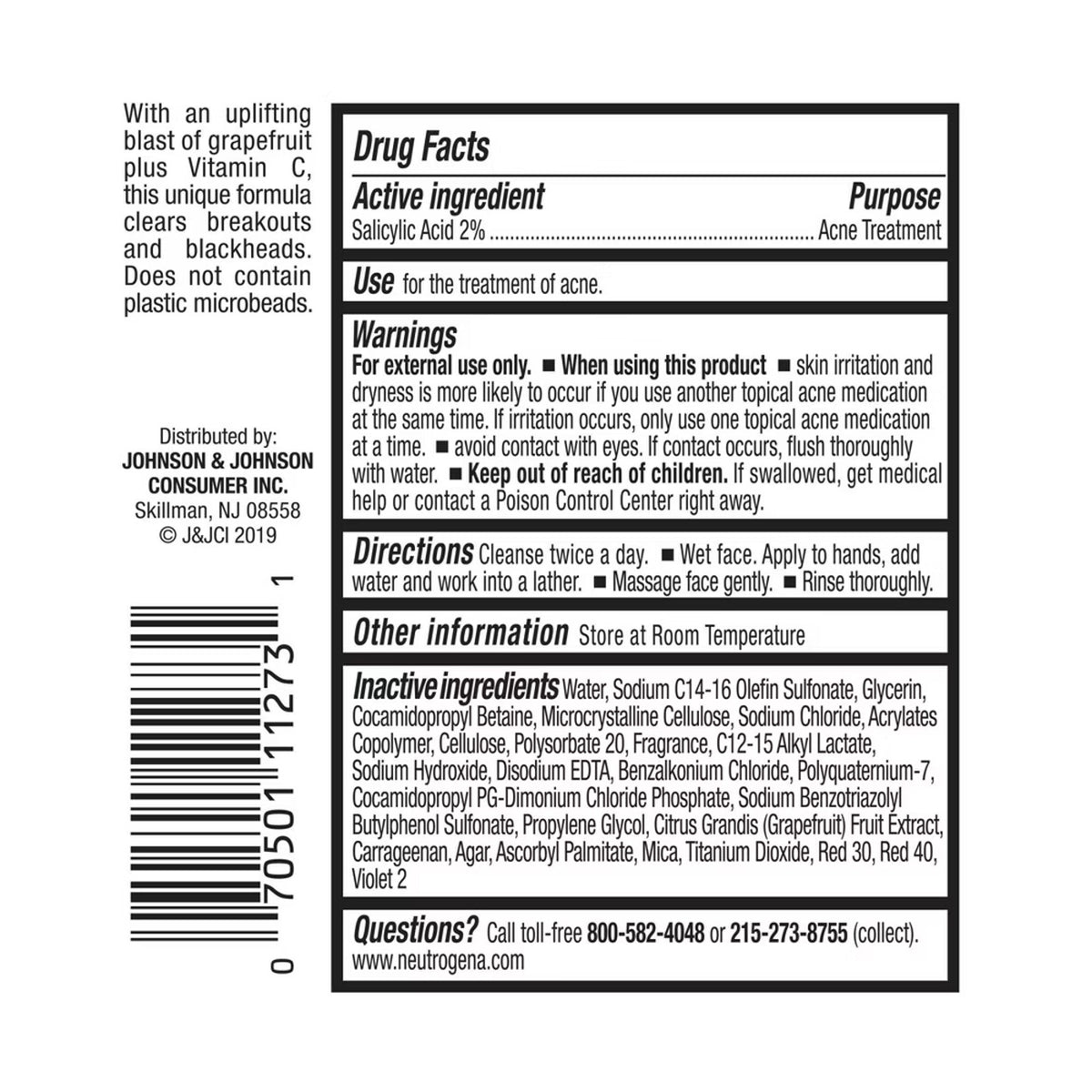 🔥Neutrogena Oil Free Pink Grapefruit Acne Face Wash with Vitamin C BNWT🔥