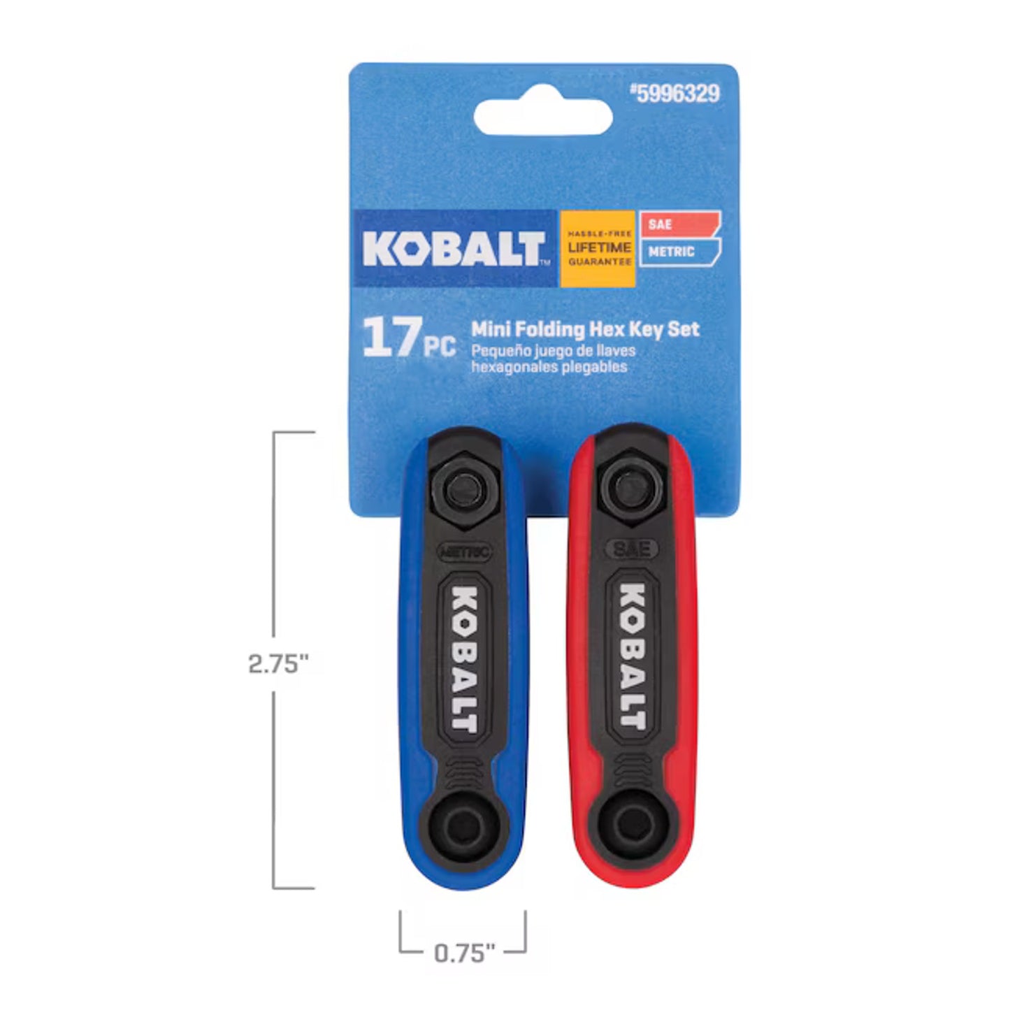🔥Kobalt 17-key Standard (Sae) and Metric Combination Hex Key Set BNWT💥