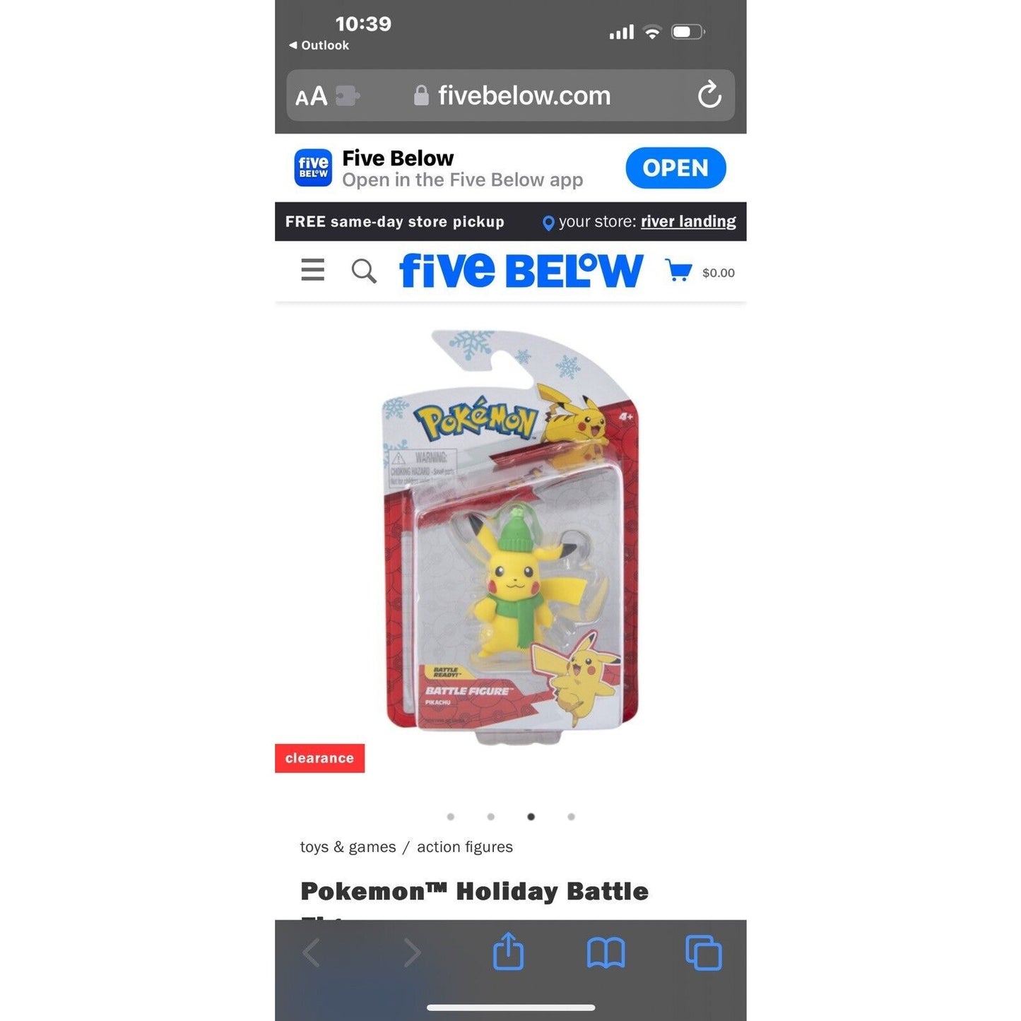 🔥Jazwares Pokemon Battle Figure Set of 4 Holiday Edition Christmas Pikachu🔥