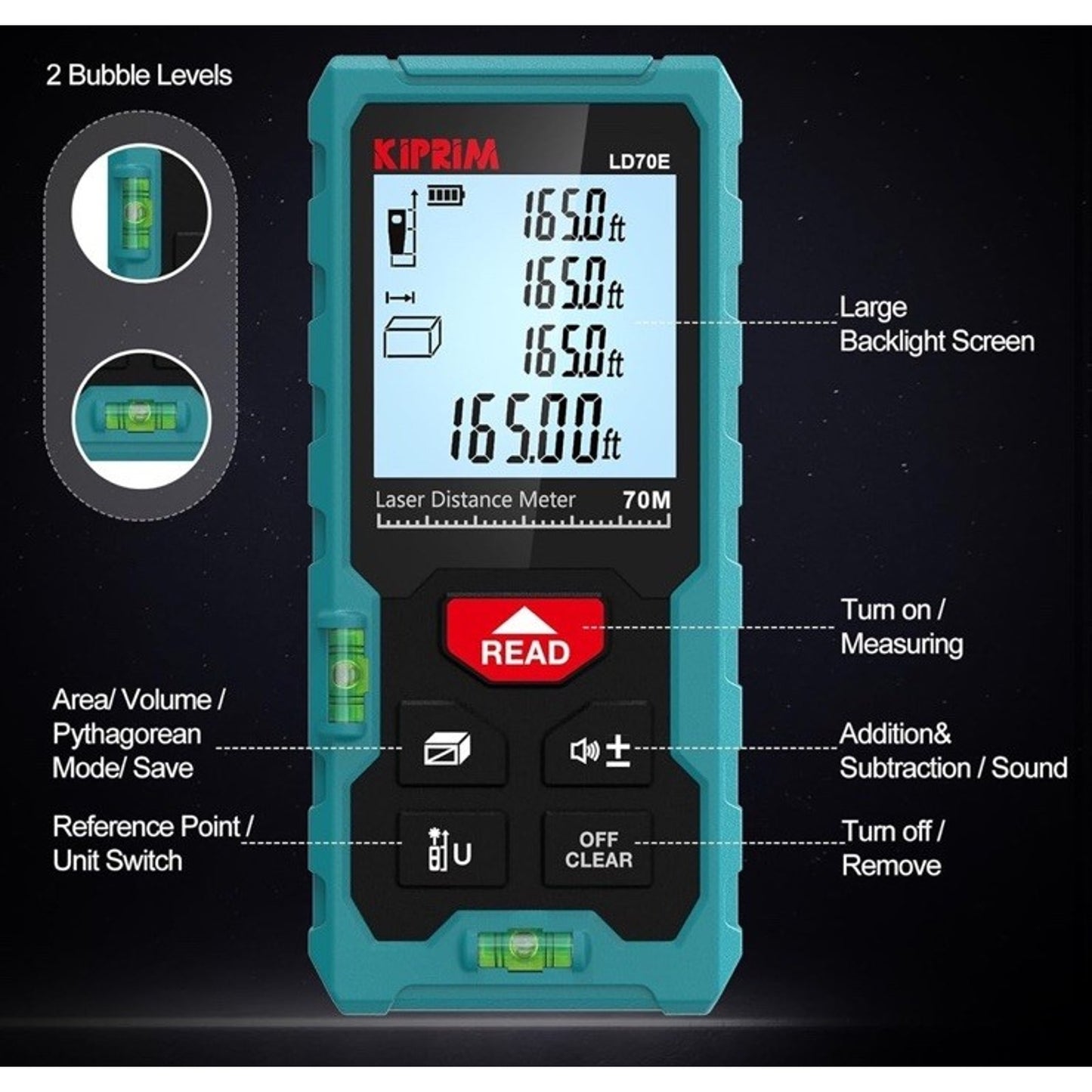 🔥Kiprim Laser Distance Measure High Accuracy 165ft Kiprim LD50E Laser BNWT🔥
