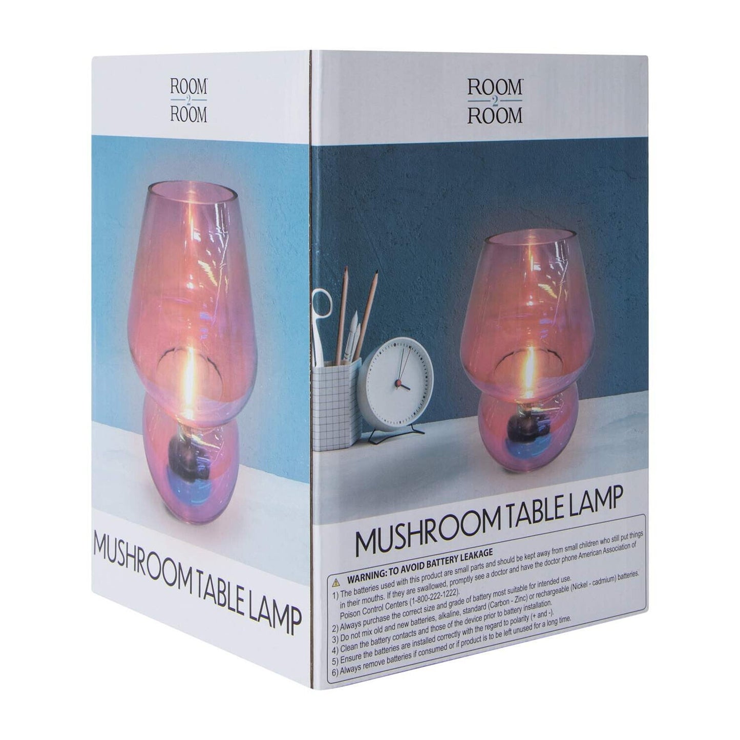 🔥Valentines Day Pink Mushroom Shaped Glass Lamp 5.62 x 7.8 BNWT🔥