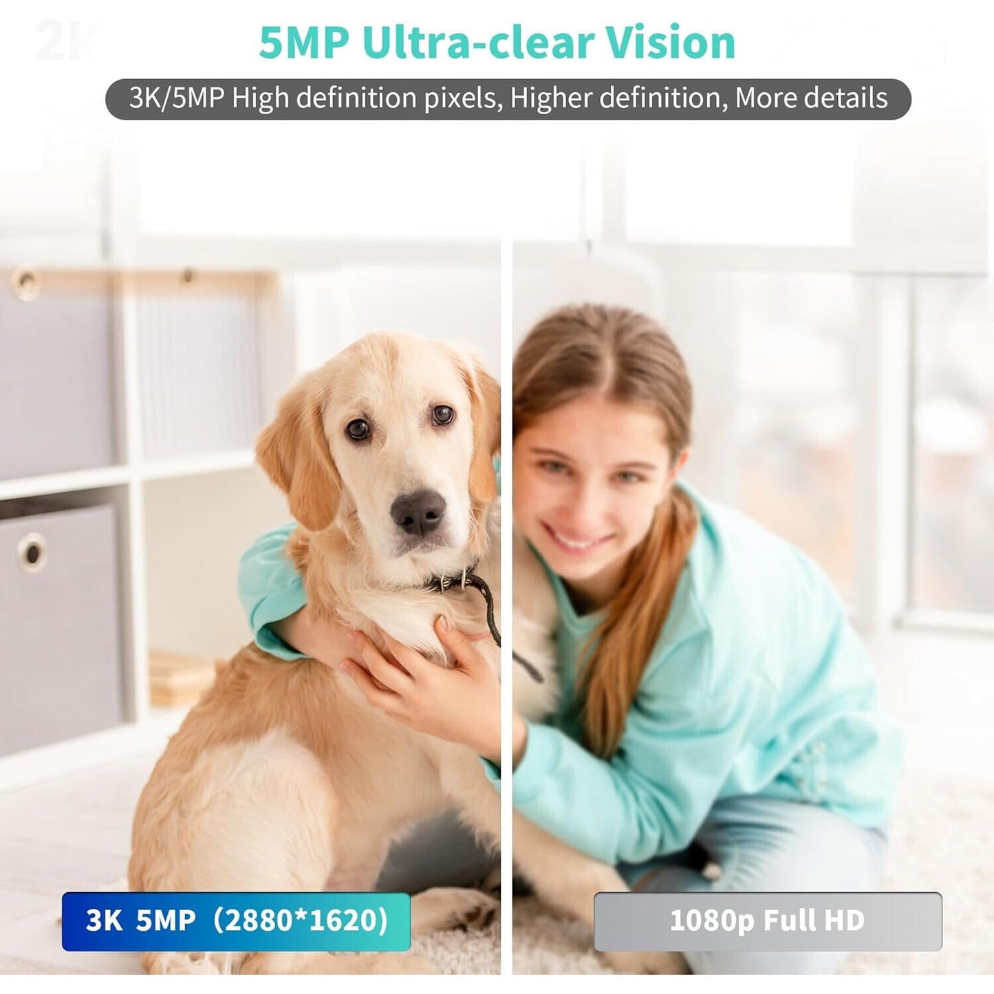 🔥Security Camera 5MP 5G & 2.4G WiFi 360° Pan 3K Human Pet Motion Det BNWT🔥