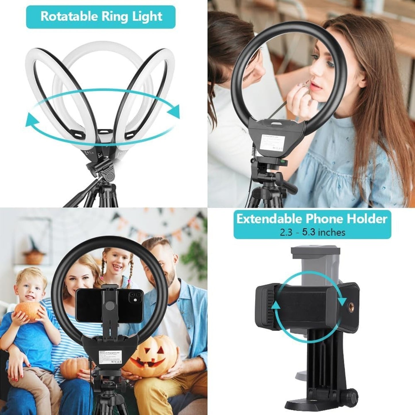 🔥Sensyne 10'' Ring Light with 50'' Extendable Tripod Stand LED Circle Lights🔥