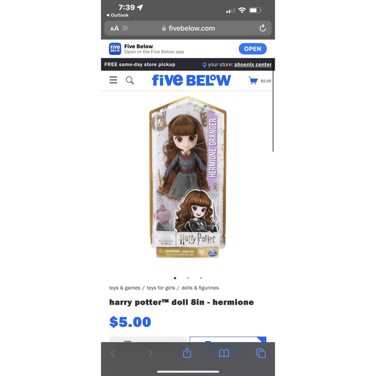 🔥Hermione 8" Wizarding World Spin Master Fashion Doll w/ Accessories BNIB🔥