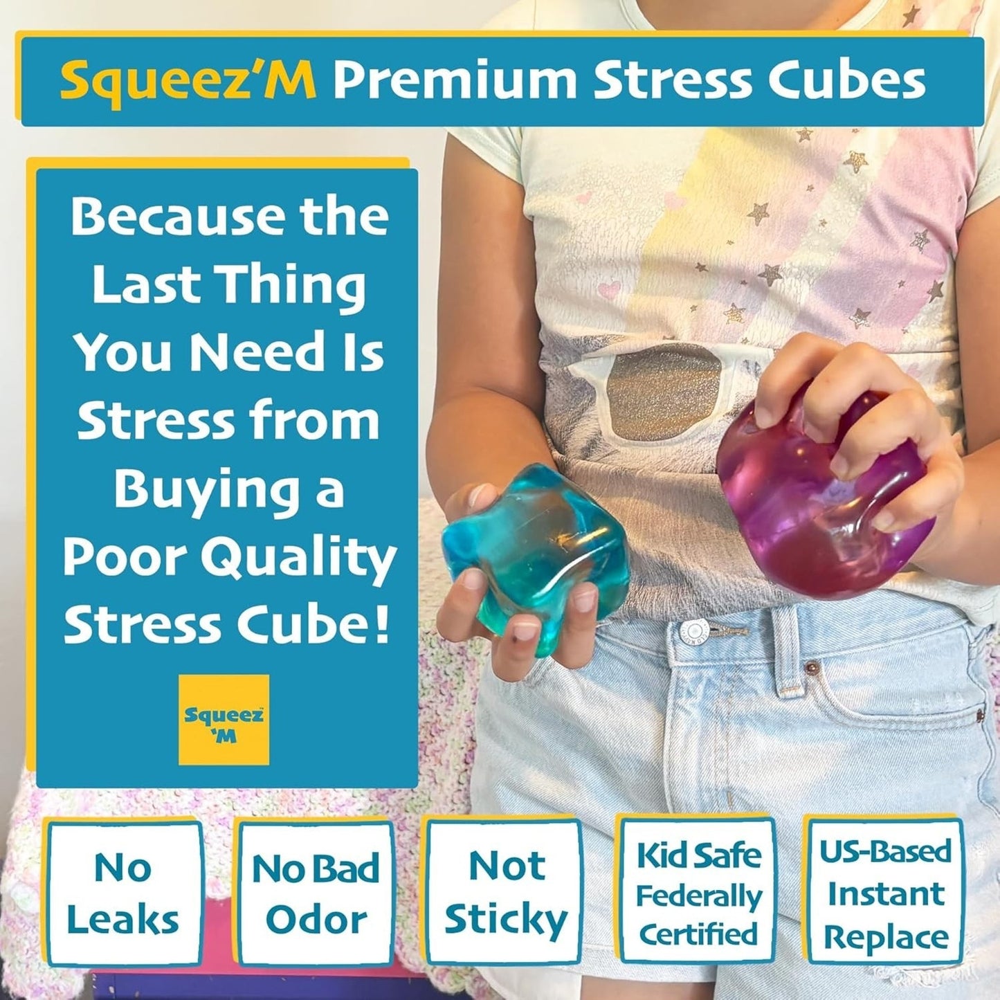 🔥Premium Big Block Squeez'M Cube 35% Larger Than Standard Large Clear BNWT🔥