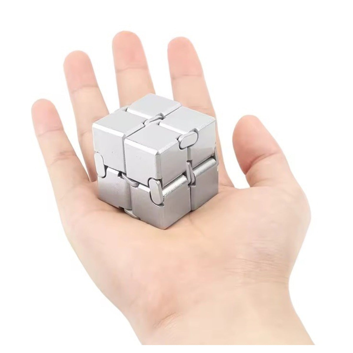 🔥Infinity Cube Anti-Anxiety Decompression Toy Metal Alloy Silver BNWT🔥
