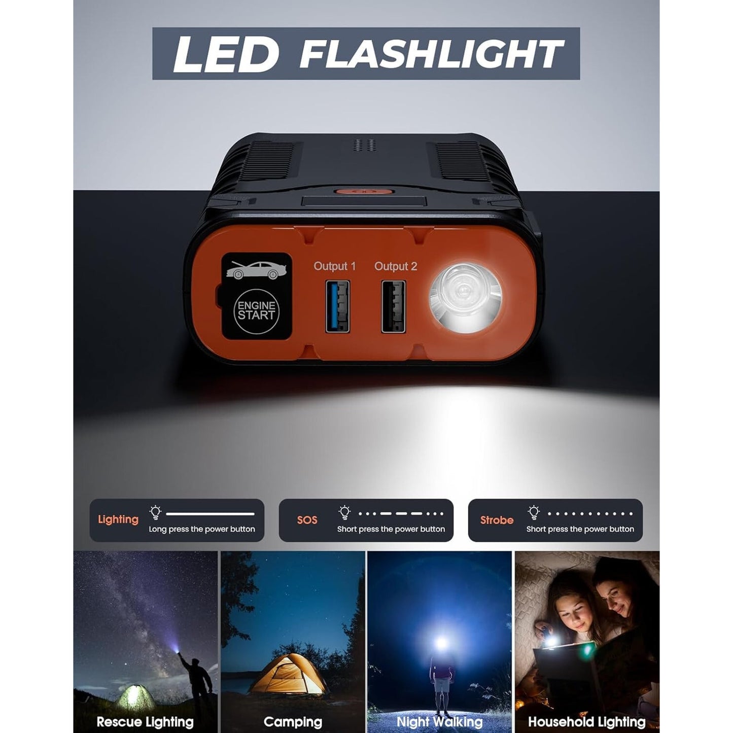 🔥 2500A Jump Starter Battery Pack 10.0L Gas/8.0L Diesel Engines BNWT🔥