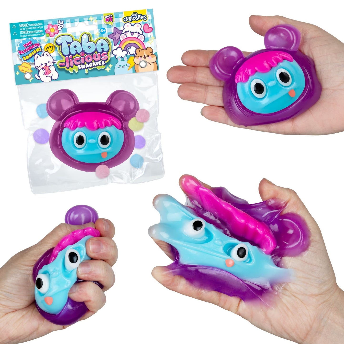 🔥Orb Curiosities Taba-licious BEAR Snarkies Teal Squishy Sensory Toy BNWT🔥