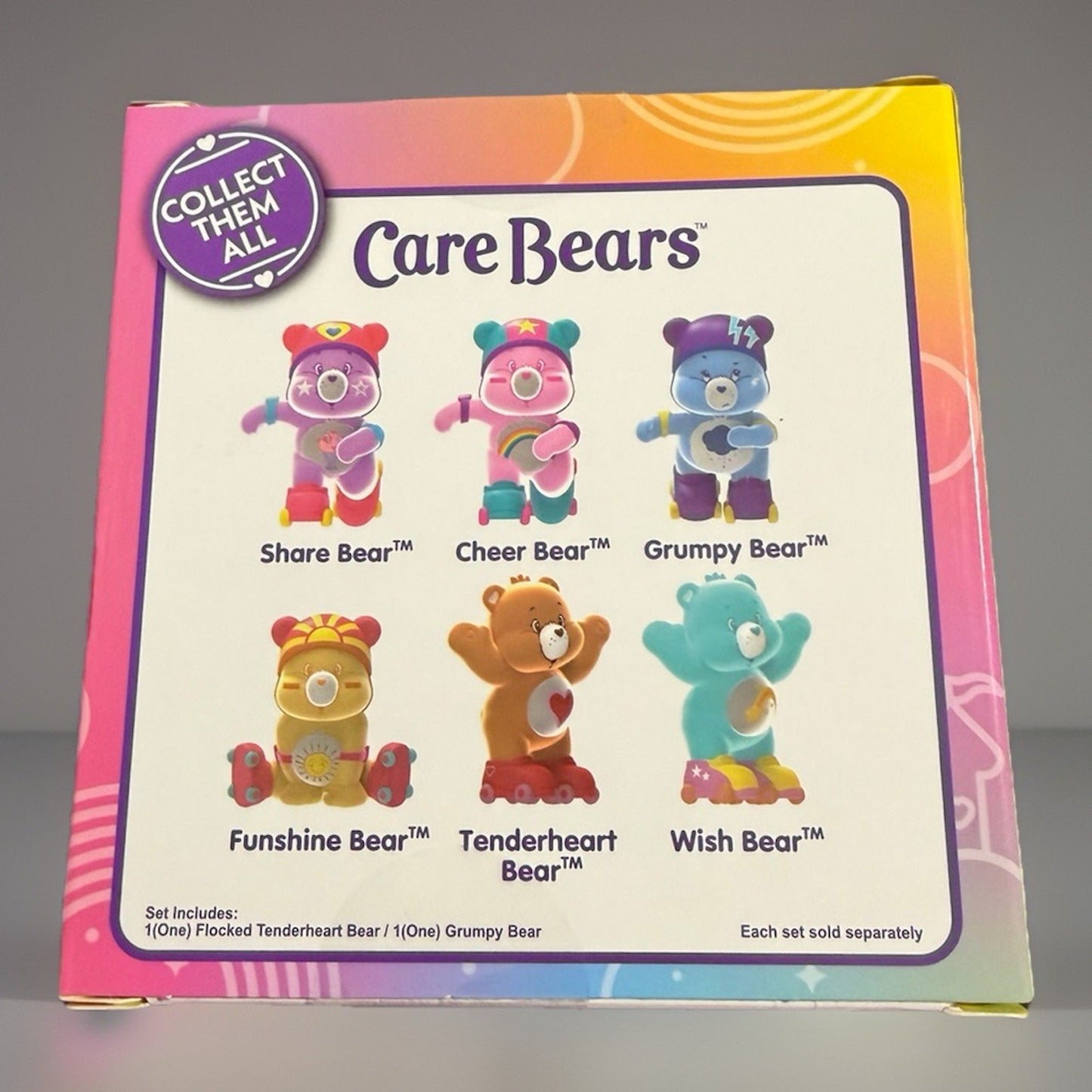 🔥Care Bears Tenderheart Bear & Grumpy Bear Flocked Figures BNWT🔥