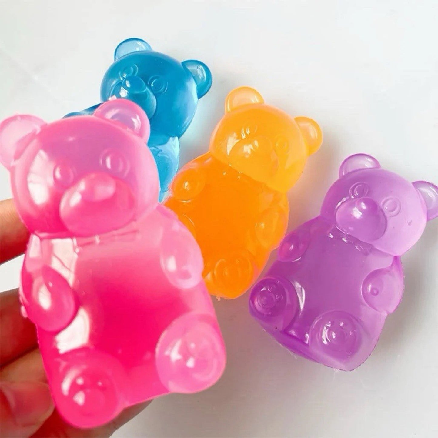🔥Handmade Jelly Gummy Bear Squishy Fidget Toy Pink BNWT🔥