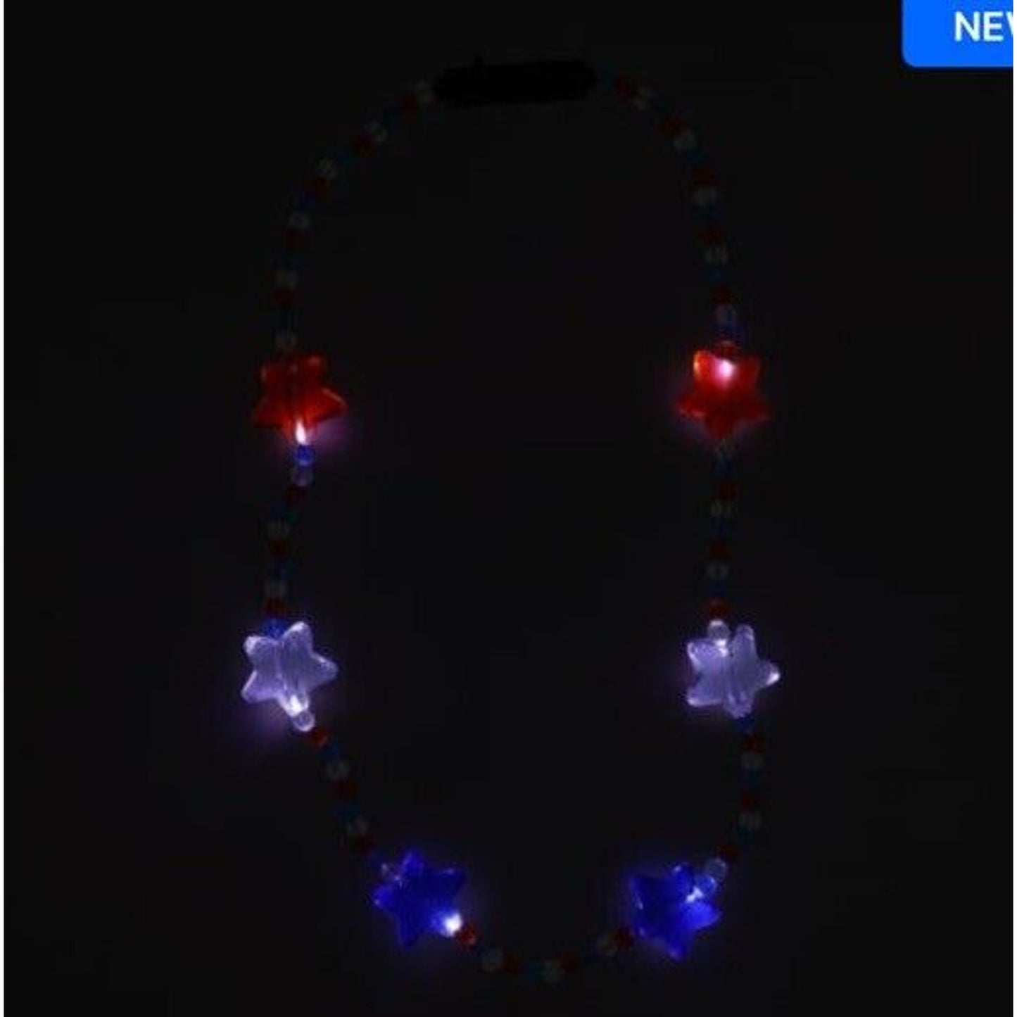 🔥Patriotic 4th Of July Party Light-Up Star Necklace 16” BNWT🔥