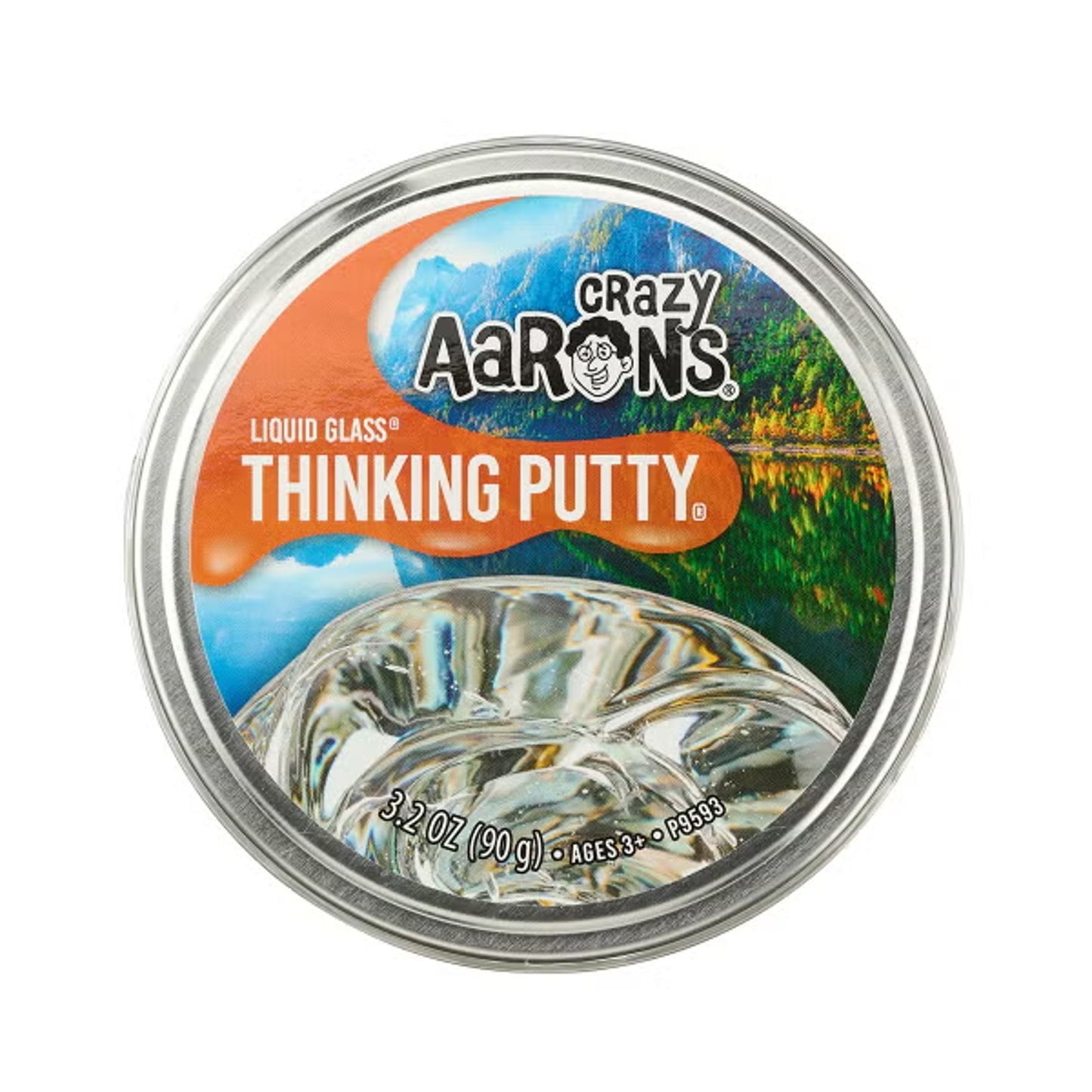 🔥Aaron's Crazy Thinking Putty Liquid Glass Full Size 4" Tin 3.2 oz BNWT🔥