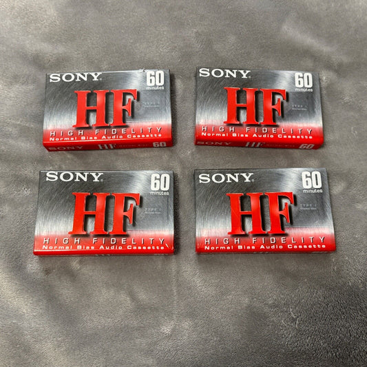 🔥4 Sony HF High Fidelity Audio Cassette 60 Minute Normal Bias Blank Tapes🔥