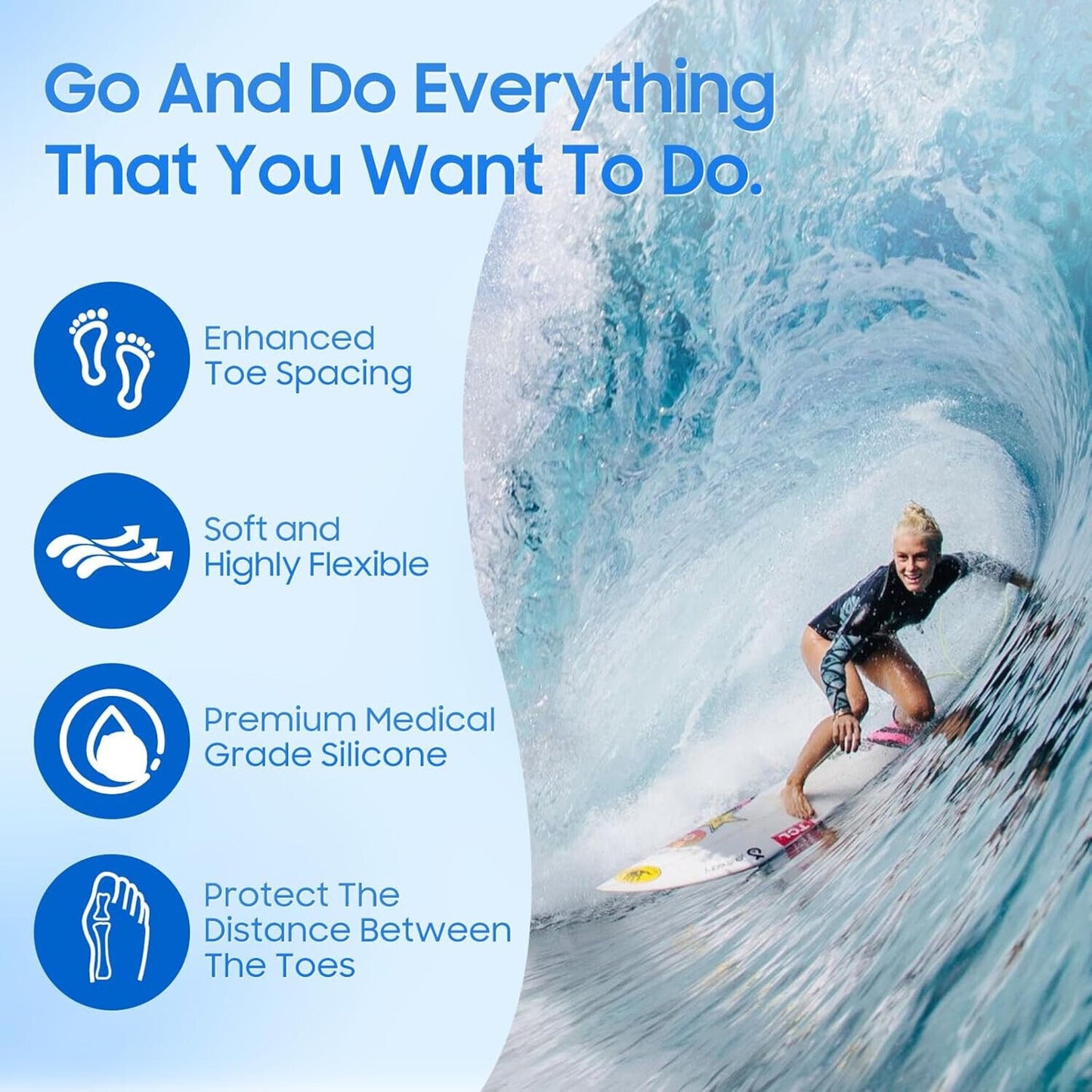 🔥2PCS Toe Separators for Women/Men Foot Health and Pain Relief BNWT🔥