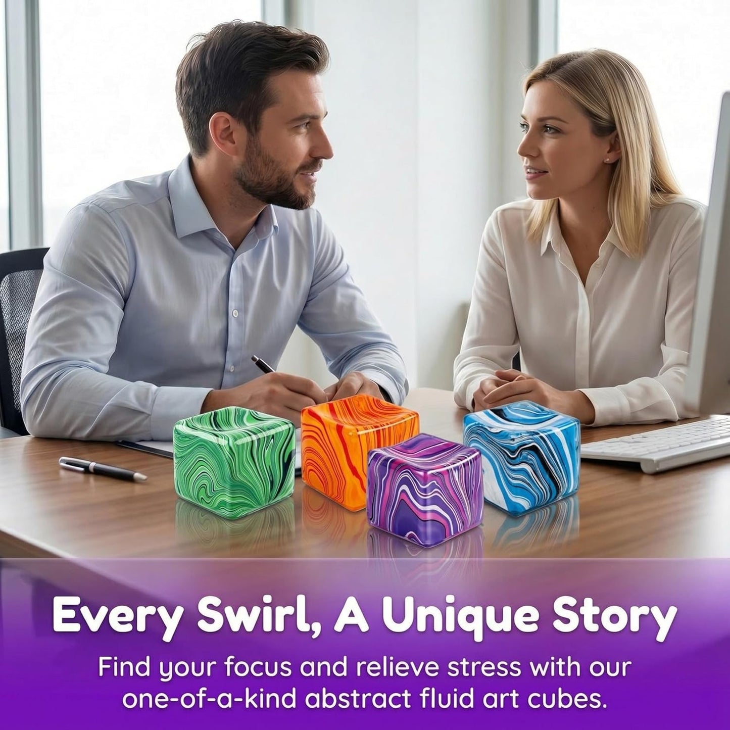 🔥Squishy Stress Squeeze Cube for Adults Fidget Toy Multicolor BNWT🔥