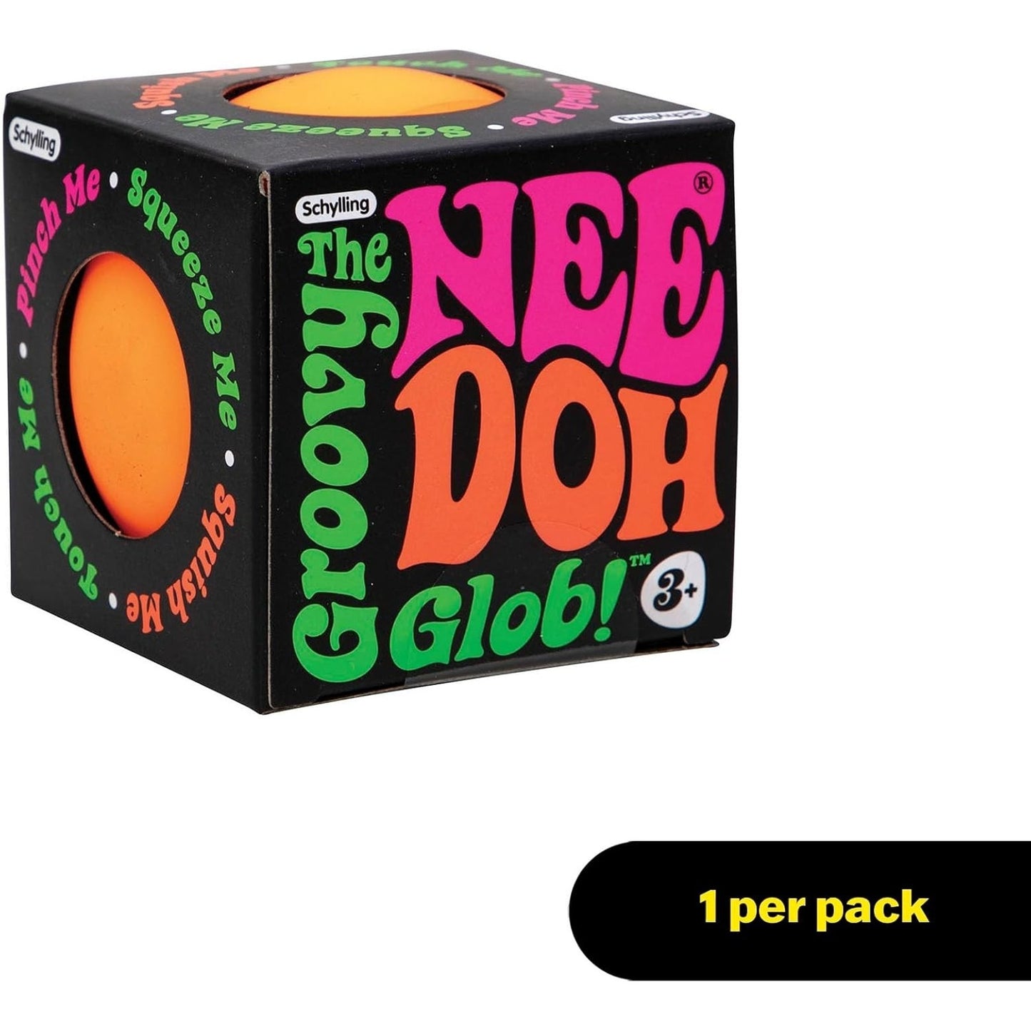 🔥NeeDoh Nee Doh Original The Groovy Glob Squishy Stress Ball Orange NWT🔥