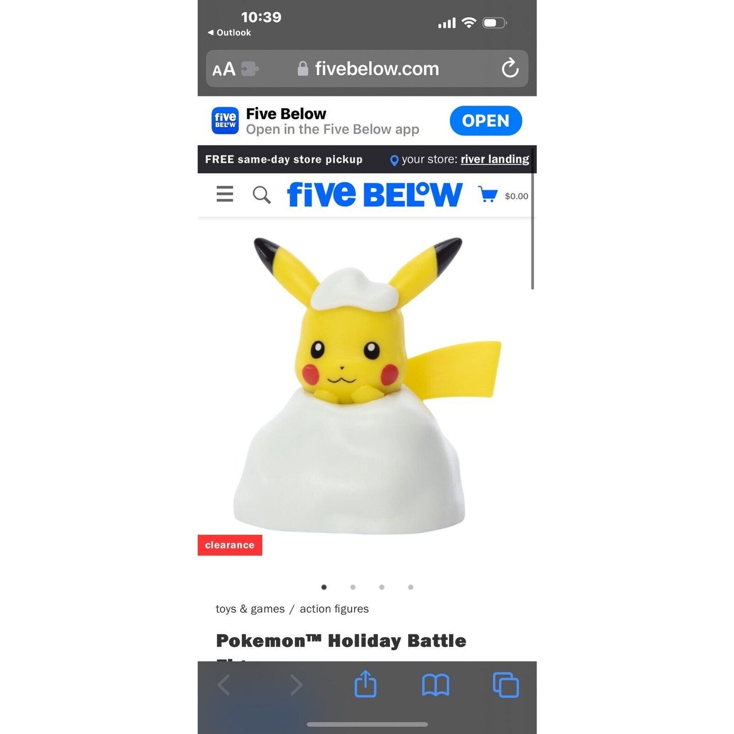 🔥Jazwares Pokemon Battle Figure Set of 4 Holiday Edition Christmas Pikachu🔥