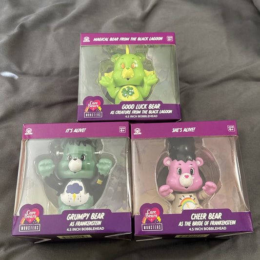 🔥Care Bears Monsters 4.5 Inch Bobble Head Set of 3 BNWT🔥