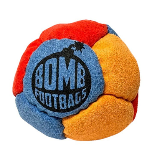 🔥Bomb Footbags The Stunner 12 Hacky Sack Footbag Blue/Orange/Red BNWT👌