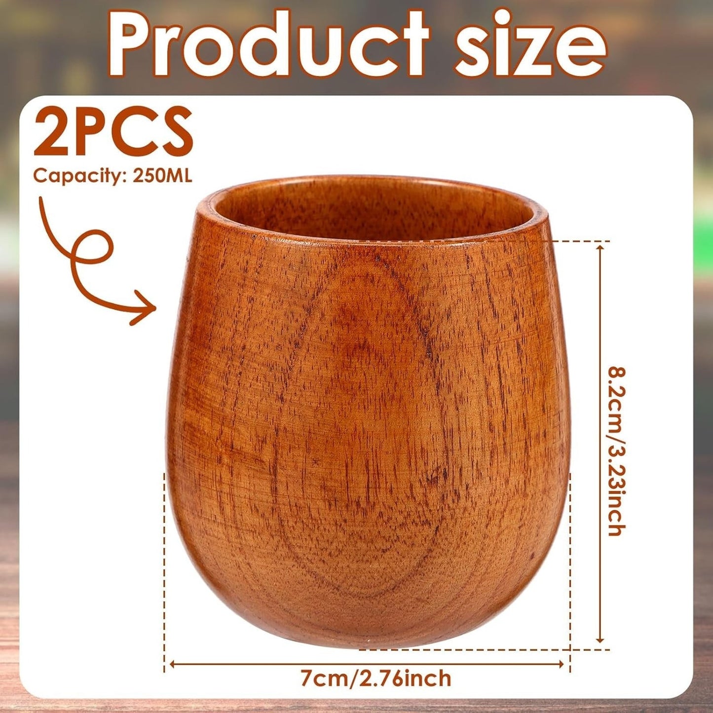 🔥Bourbon Wooden Drinking Glasses 2pk 250ml Whiskey Tumbler BNWT🔥