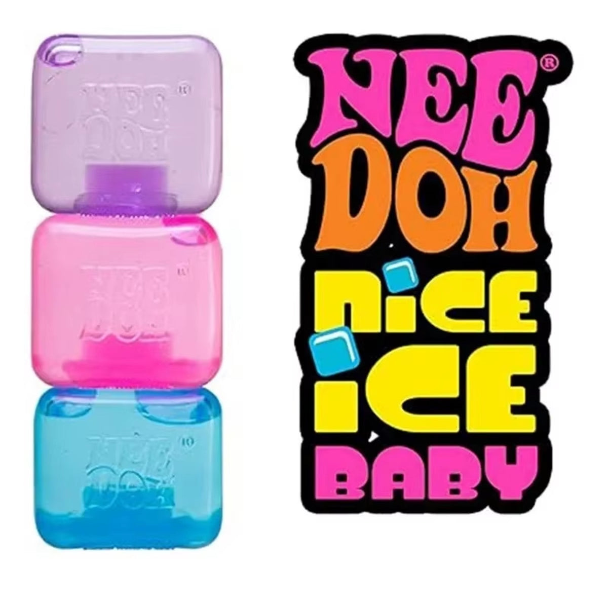 🔥NeeDoh Nice Ice Baby Sensory & Stress Super Solid Squeeze Toy 1.25" PINK NWT🔥