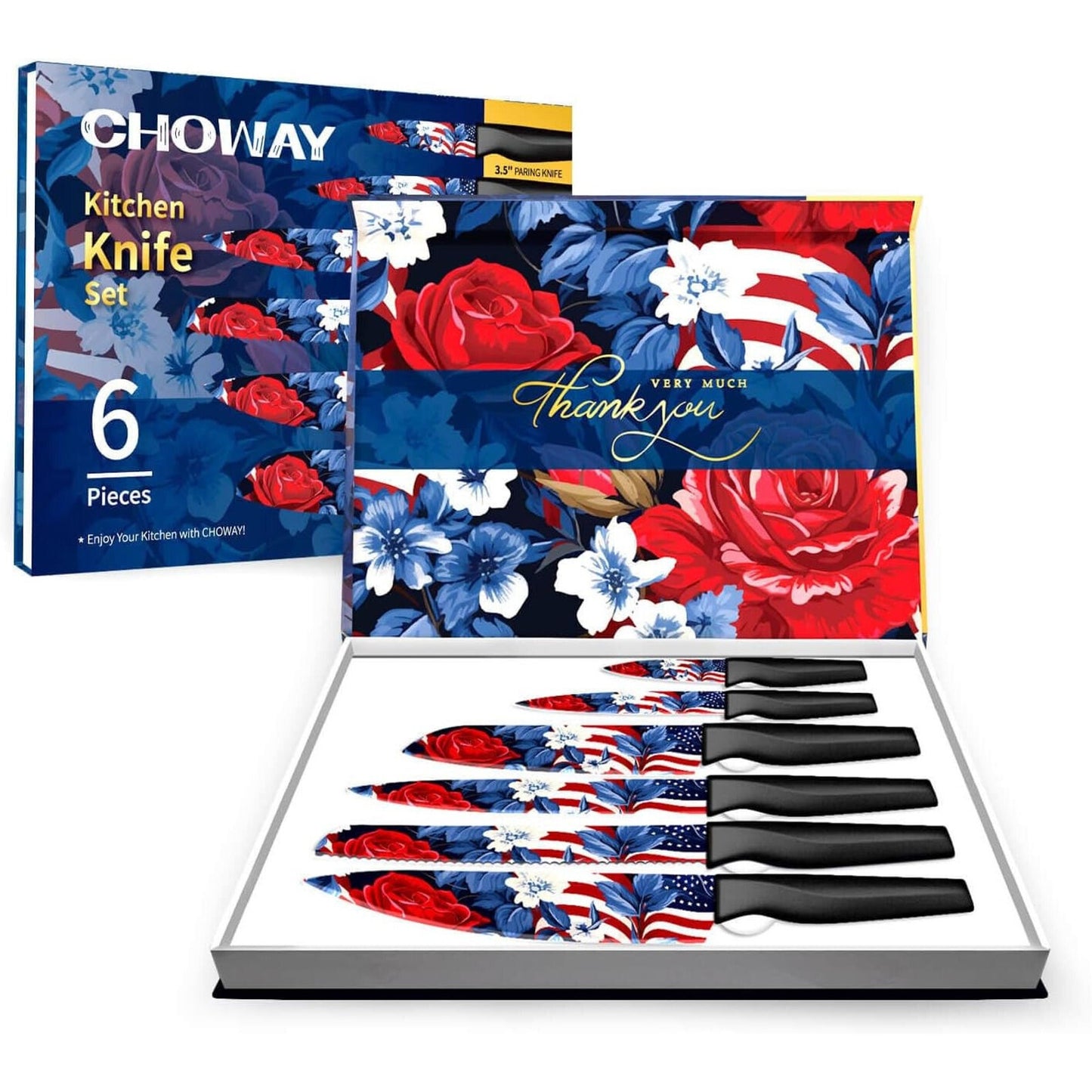 🔥6 Piece Kitchen Knife Set German Stainless Steel Dishwasher Safe BNWT🔥