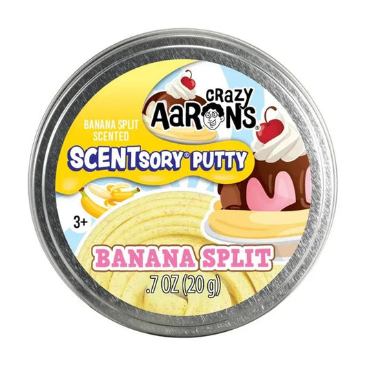 🔥Crazy Aarons Scentsory Putty Banana Split .7oz Tin Box Sensory Therapy BNWT🔥
