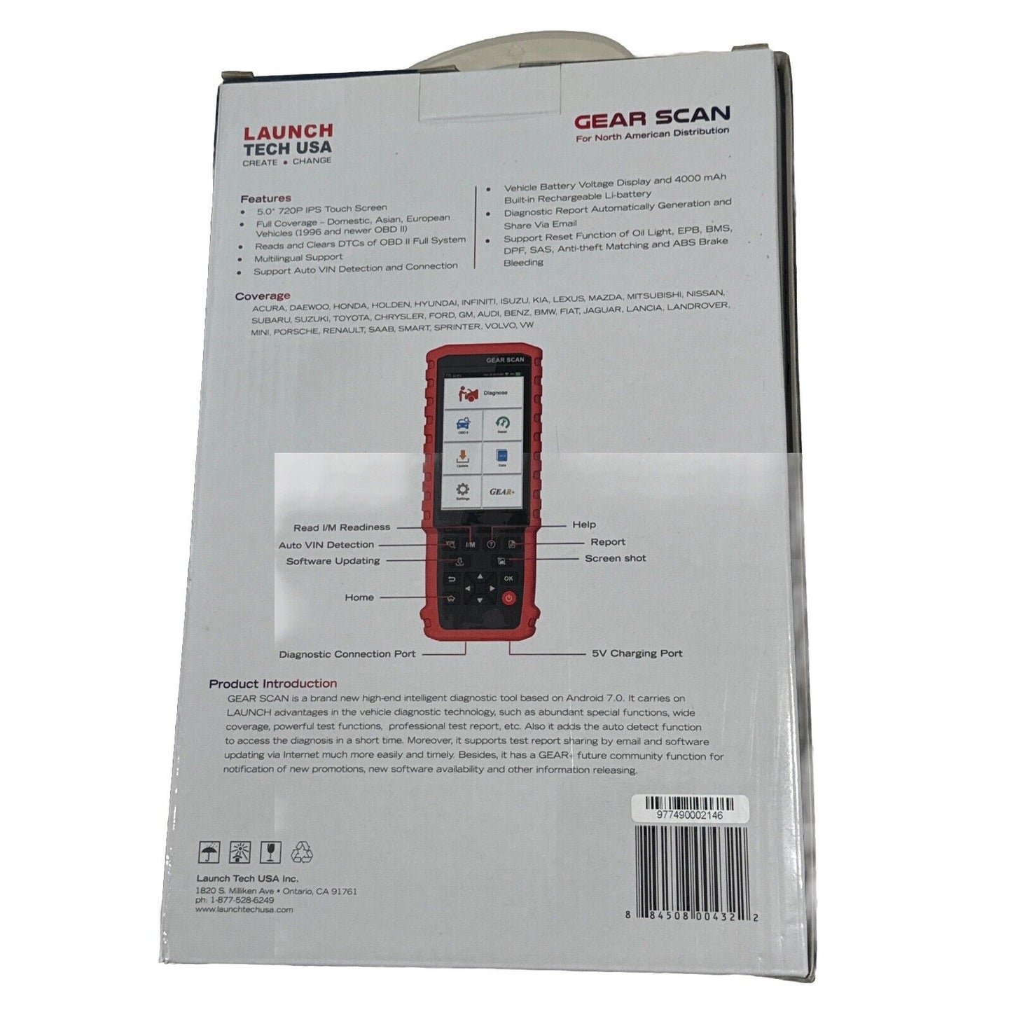 🔥Launch USA Gear Scan Advanced Diagnostic Tool with Android 7.0 BNWT🔥