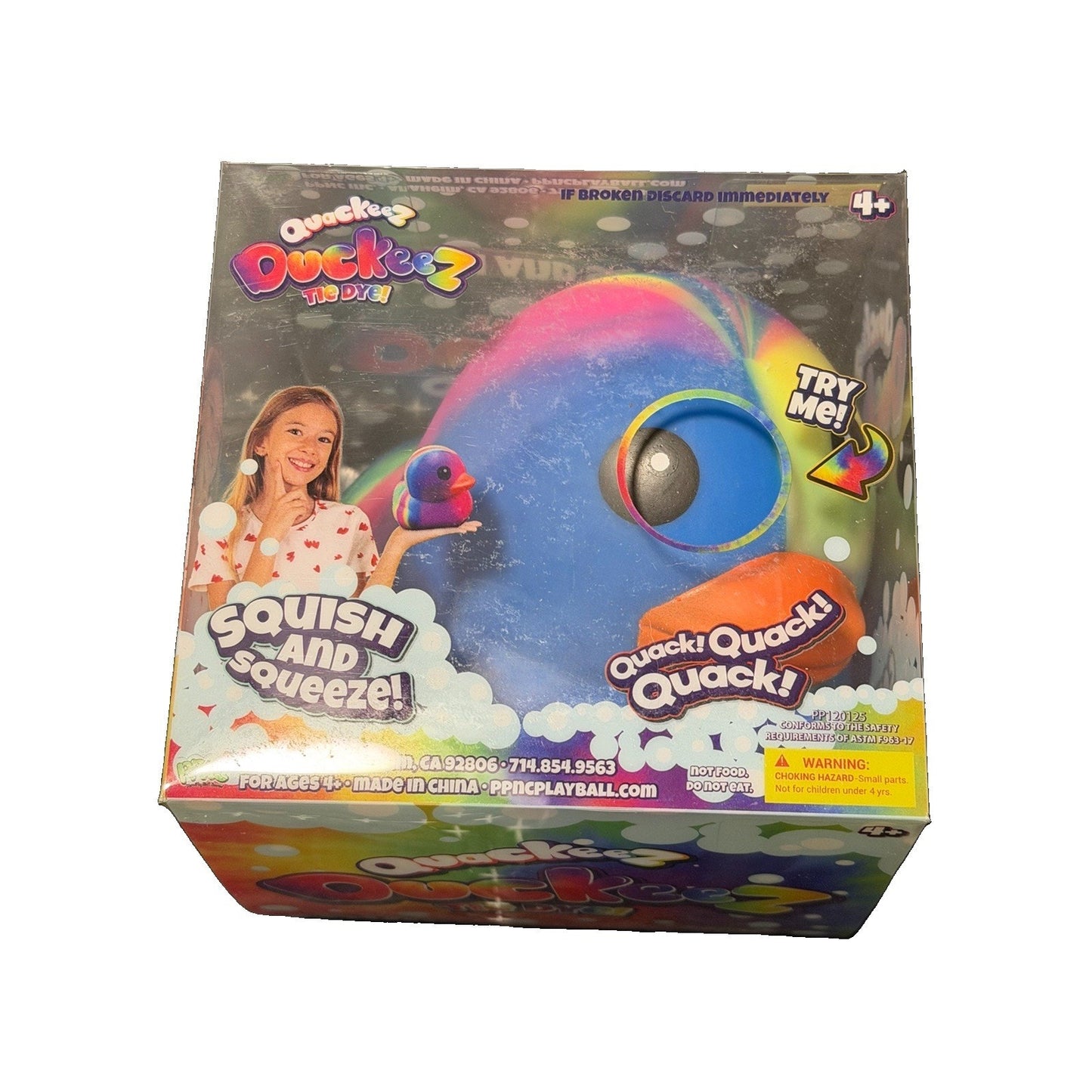 🔥Quackeez Jumbo Squeezy Ducks – Tie Dye Squishy Stress Relief Toy Viral BWT🔥