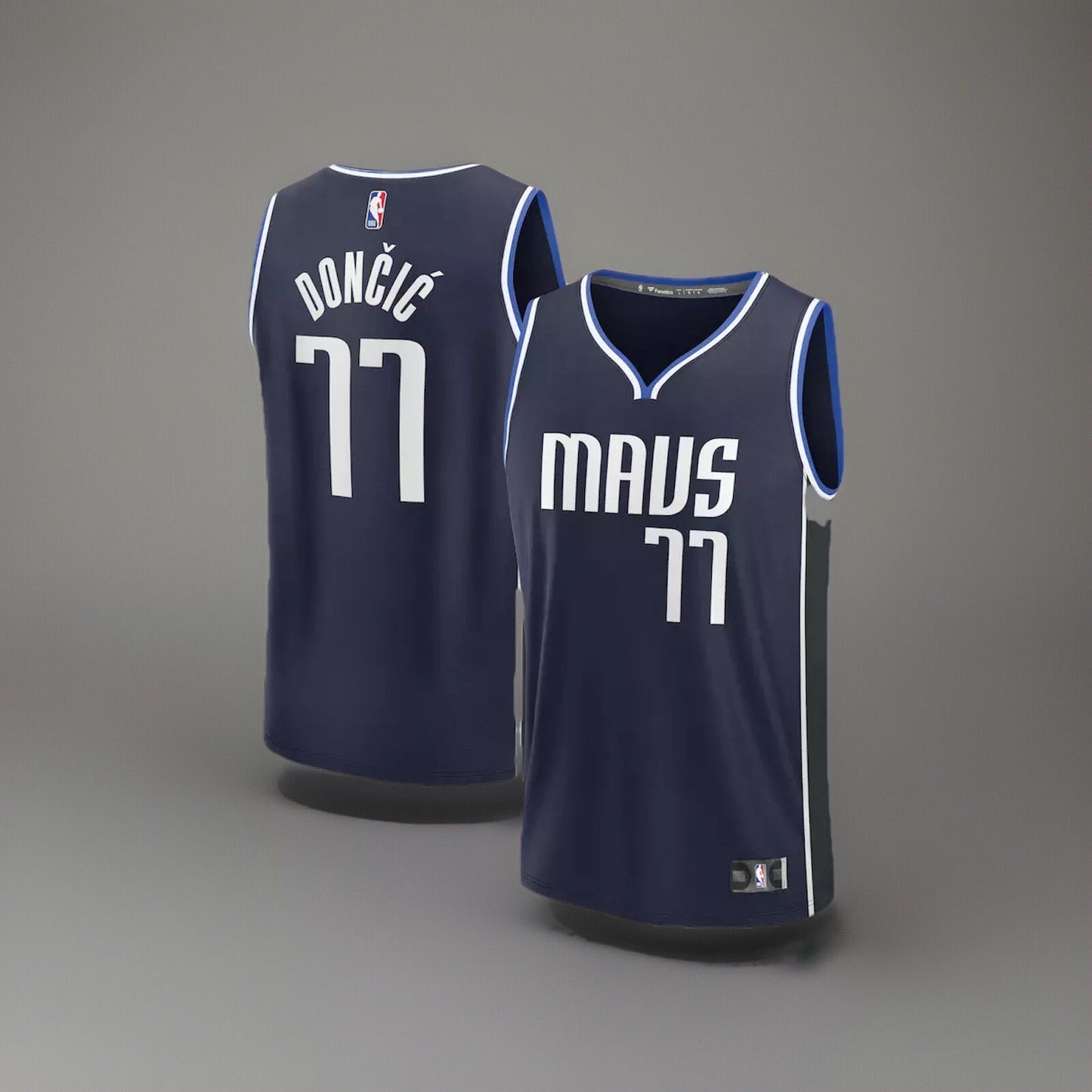 🔥Dallas Mavericks Luka Doncic Fanatics Navy Fast Break Team Replica Jersey MED