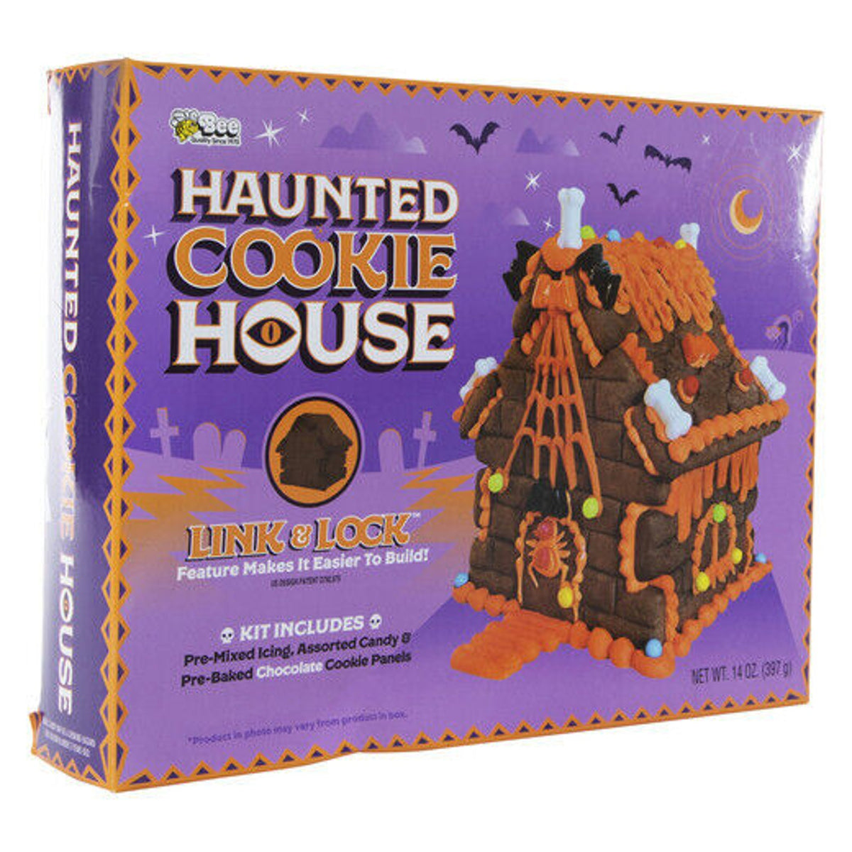 🔥Bee Int'l Chocolate Haunted Cookie House Link & Lock 28 oz BNIB🔥