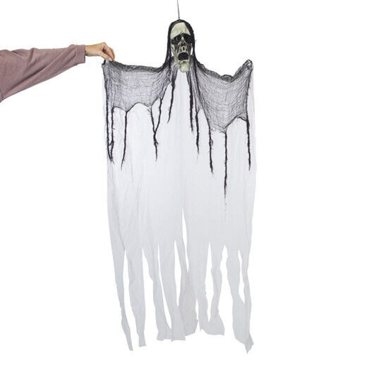 🔥Halloween Poseable 5’ Skeleton Ghost w/ Motion Act Light Up Eyes & Sound NWT🔥