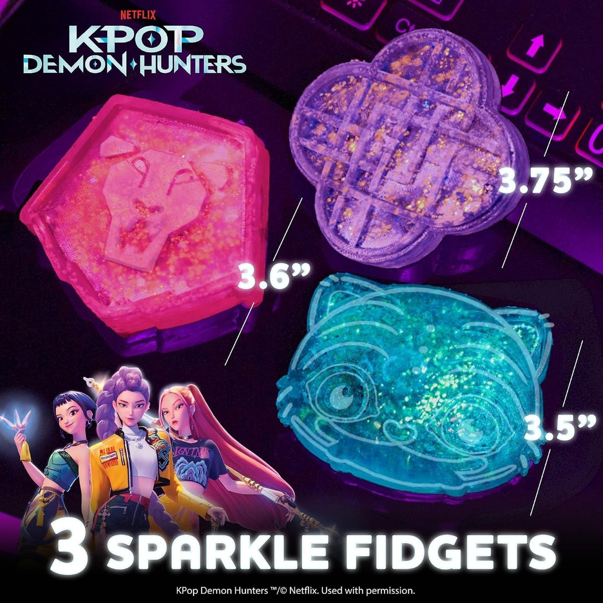 🔥KPop Demon Hunters SlimyGloop Gelli Gels Squeeze Toys 3 Pack BNWT🔥