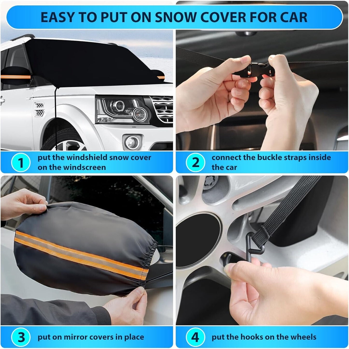 🔥Magnetic Waterproof Windshield Snow/Ice Cover with Mirror Covers 80x50 BNWT💥