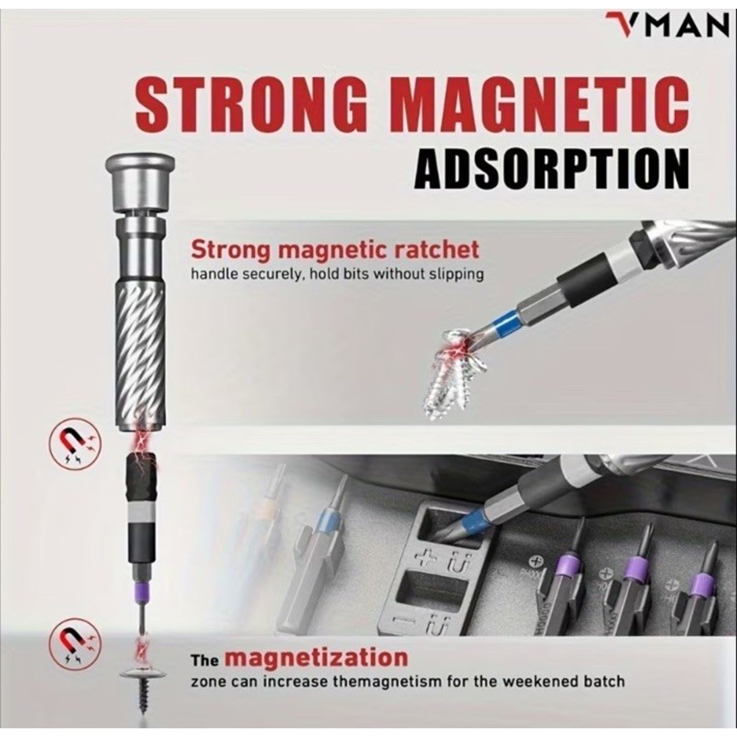 🔥VMAN 66 in 1 Multifunction Ratchet Screwdriver Set Magnetic Bits BNIB🔥