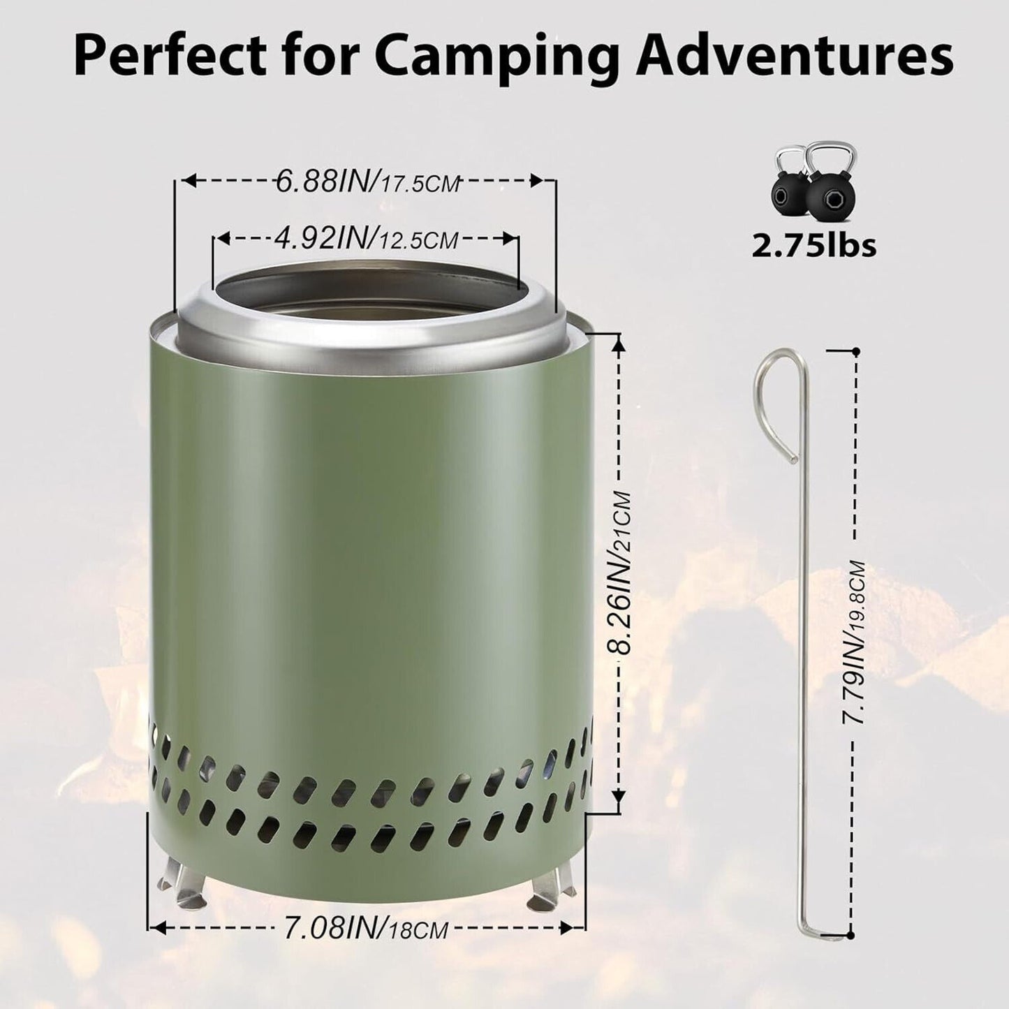 🔥OLIXIS 7" Solo Stove Small Wood Burning or Pellet Stove Tabletop Fire Pit🔥
