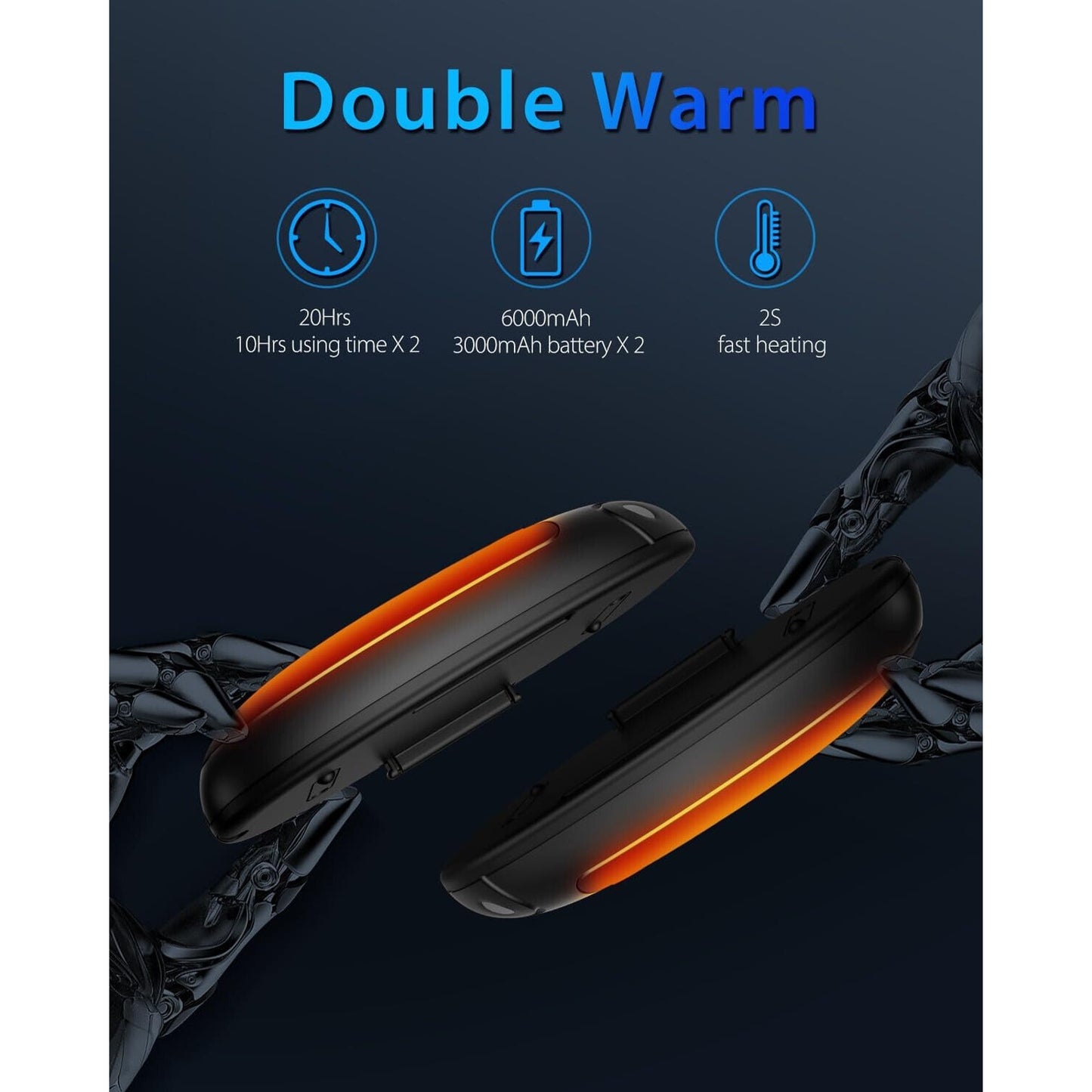 🔥2 Pack Portable Electric Pocket Hand Warmers Long Heating Double Warm BNWT🔥