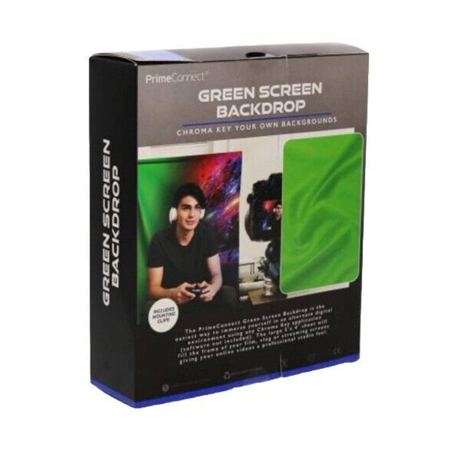 🔥Prime Connect Green Screen Backdrop 5' x 4' Content Creators Streaming BNWT🔥