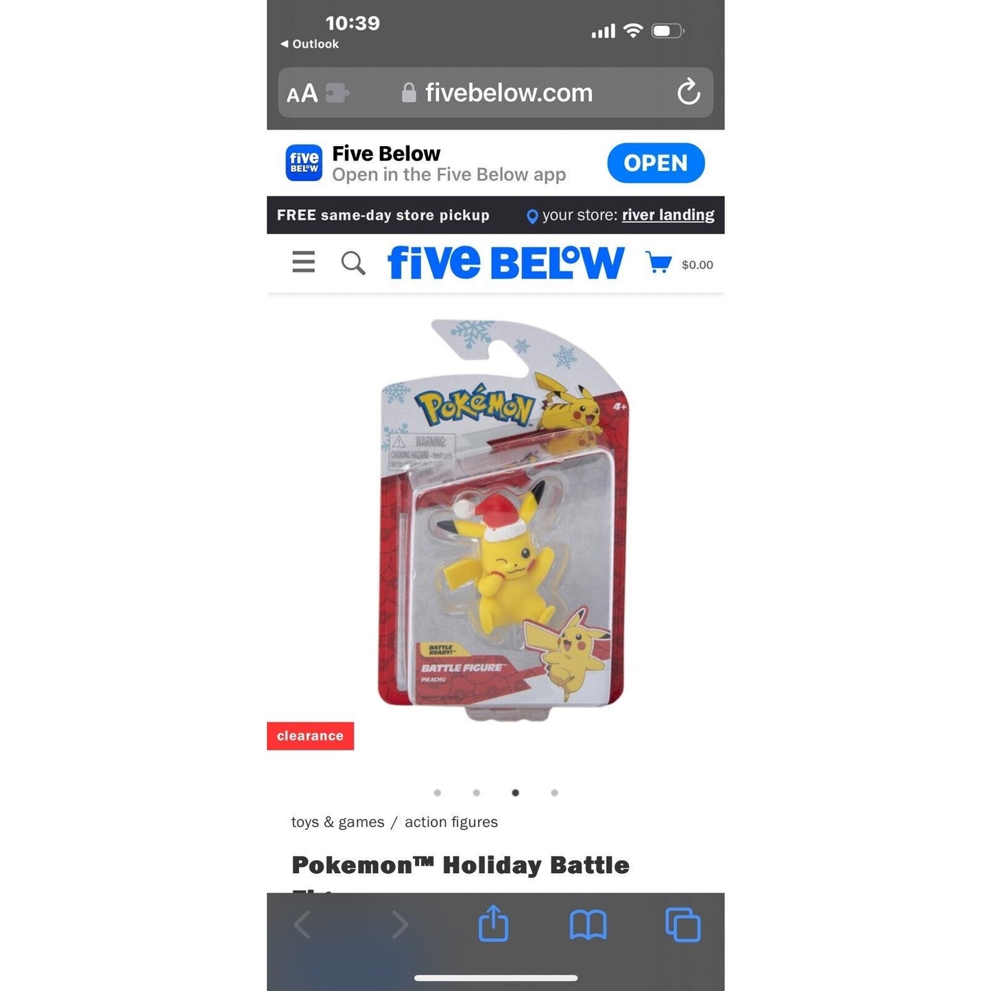 🔥Jazwares Pokemon Battle Figure Set of 4 Holiday Edition Christmas Pikachu🔥