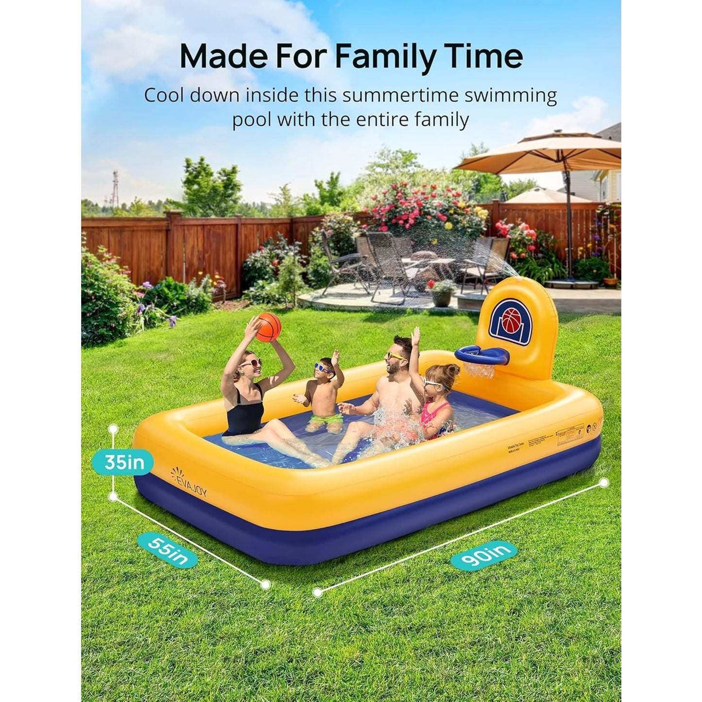 🔥Kiddie PooL Evajoy Inflatable Kids Pool Summer Water Party Inflatable Pool🔥