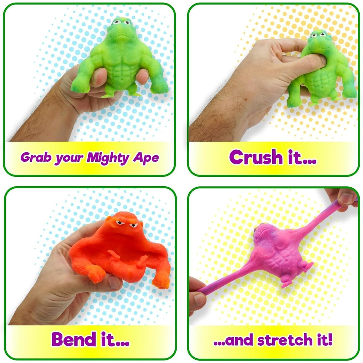🔥Ja-Ru Mighty Ape X-treme Stretch Squish Toy 3" PINK/PURPLE BNWT🔥