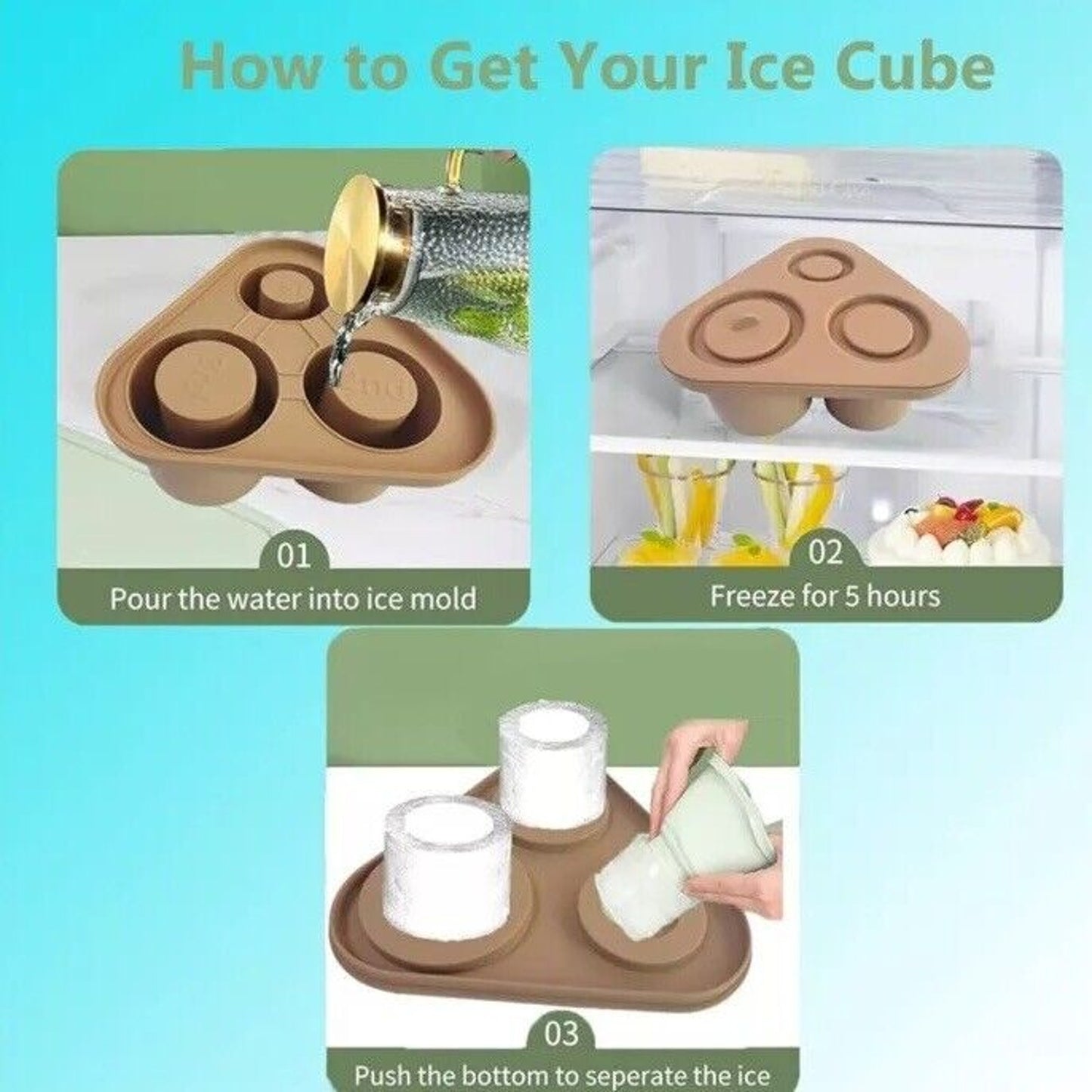 🔥Ice Cube Tray For Stanley Cup Silicone Tumbler Mold Maker With Lid 30-40oz🔥