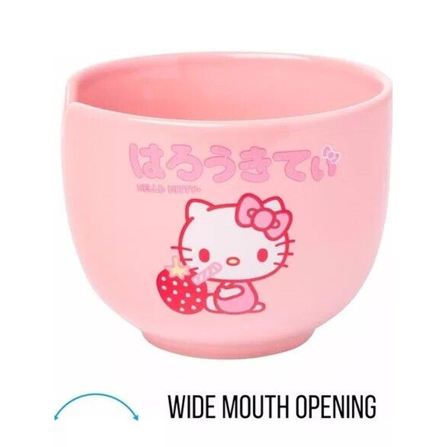 🔥Silver Buffalo Hello Kitty Strawberry Milk Ceramic Ramen Bowl with Chopsticks