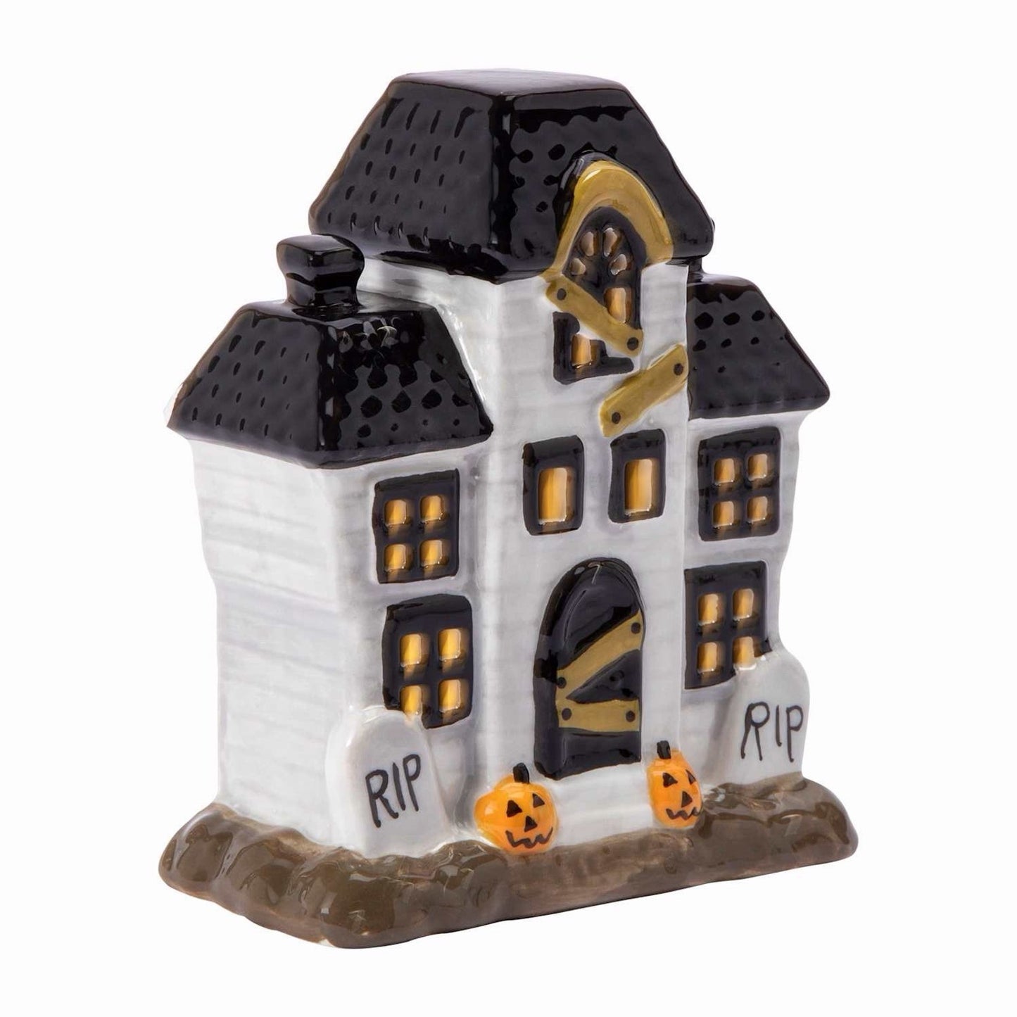 🔥Halloween Ceramic LED Light Up Haunted House BNWT🔥