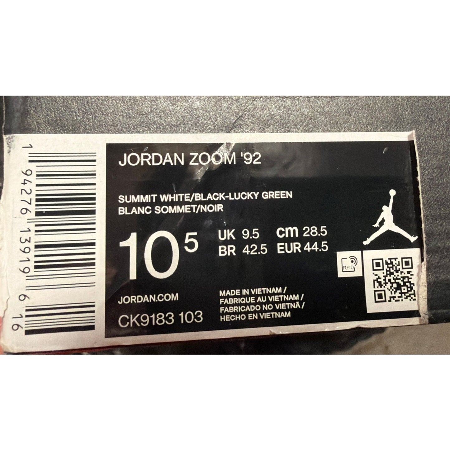 🔥Nike Joran Zoom '92 Summit White Black Lucky Green US 10.5🔥