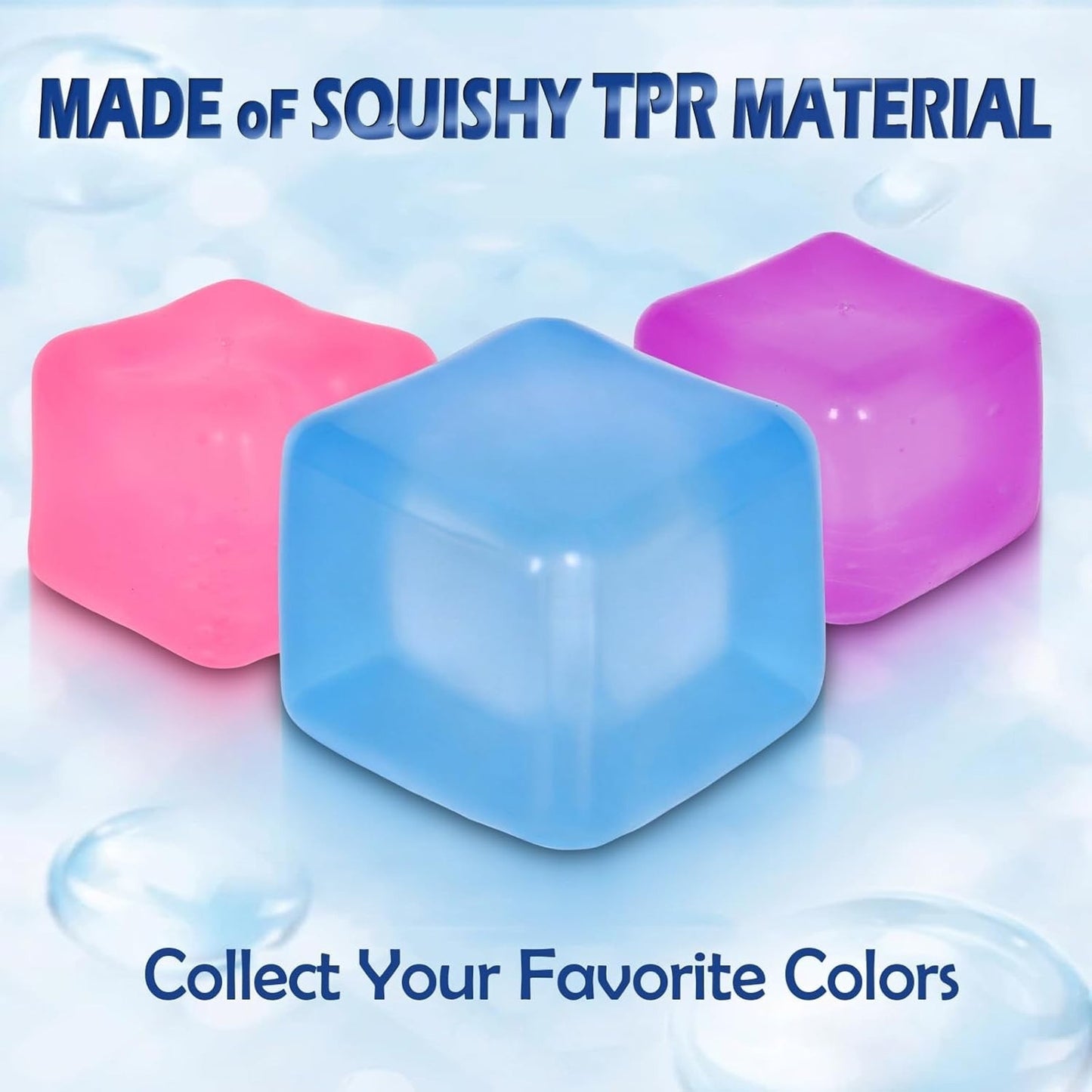 🔥Large Squishy Stress Cube for Adults Fidget Toy Blue BNWT🔥