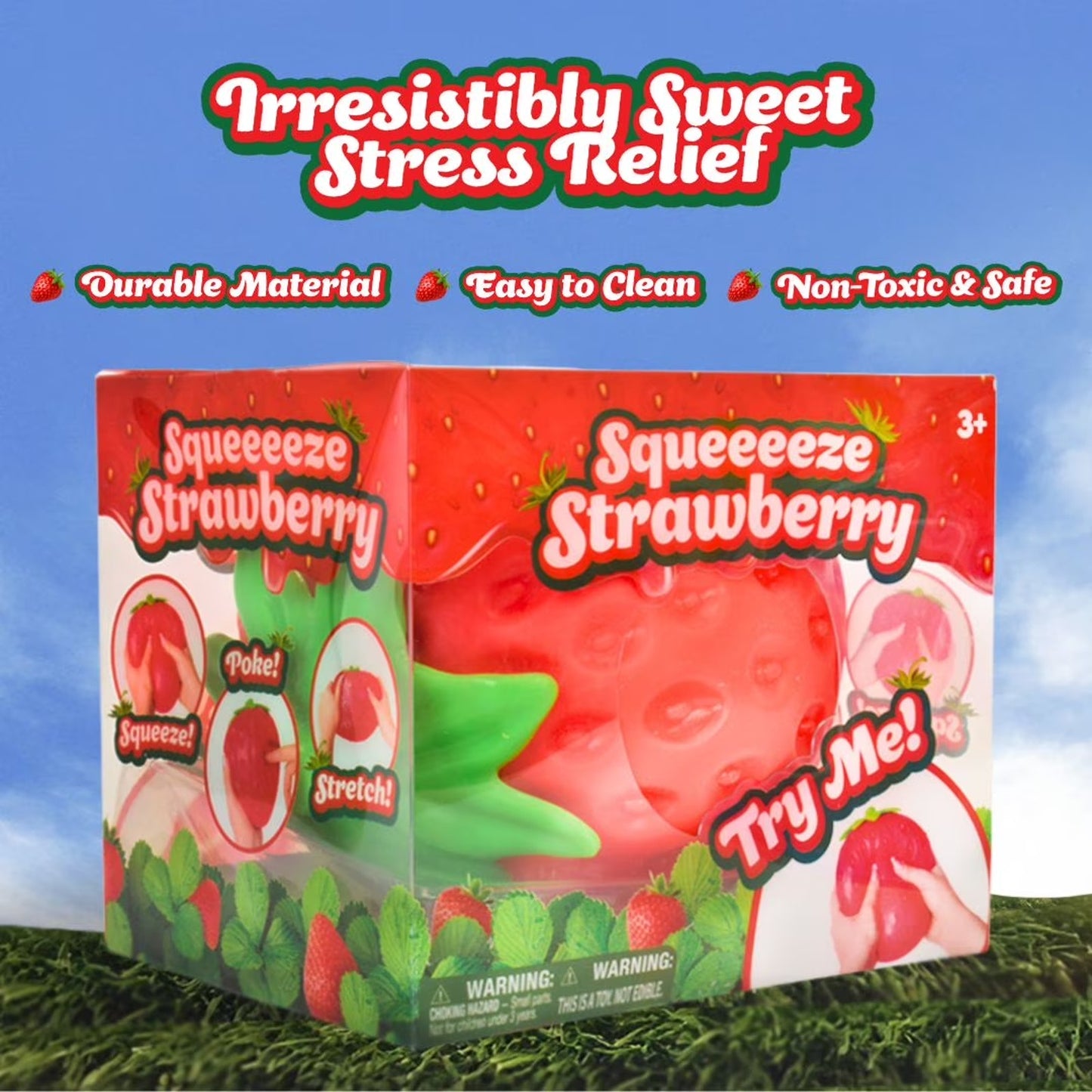 🔥Toymendous Giant Strawberry Squishy Sensory Toy XL BNWT🔥
