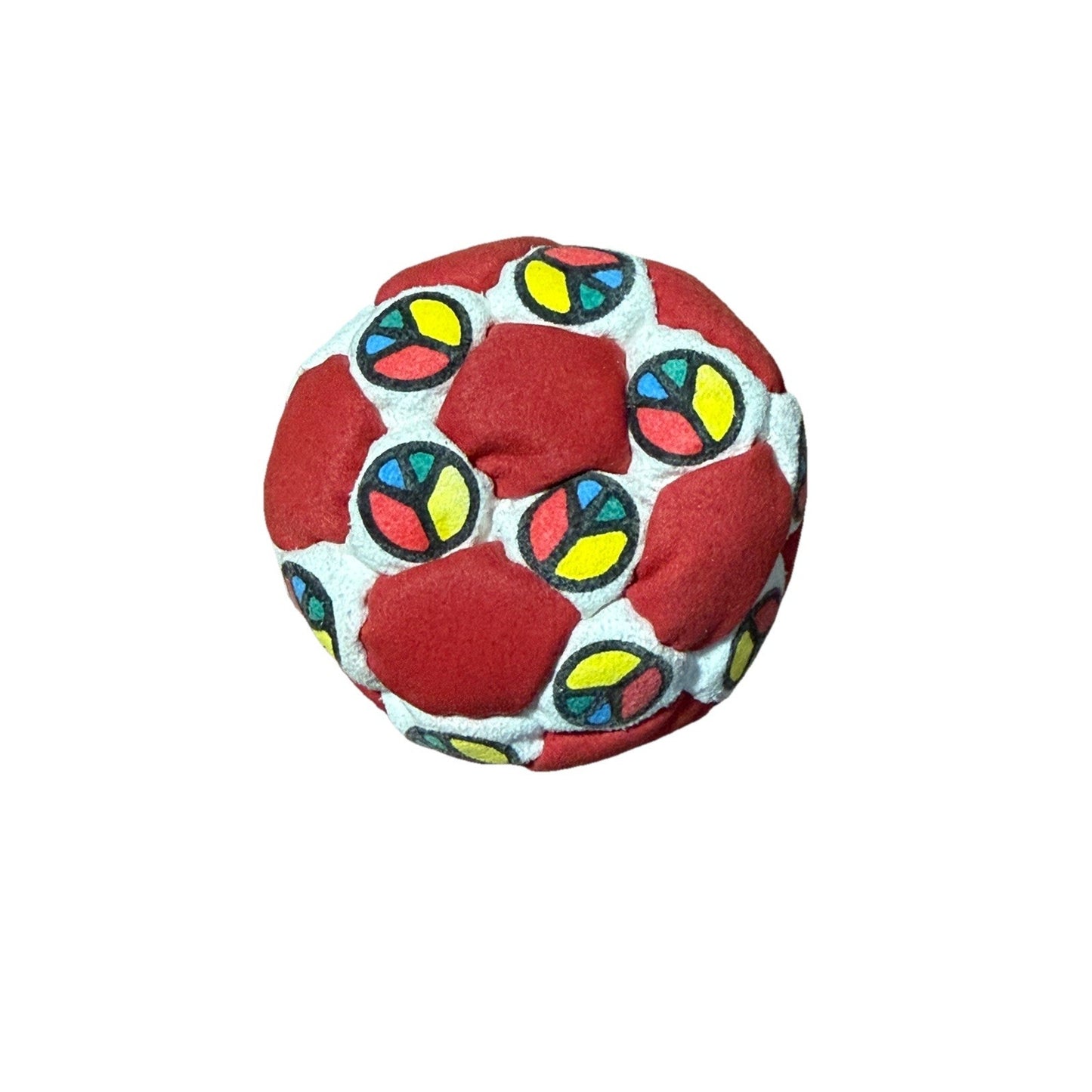 🔥Manuela’s Sandbag Footbag Hacky Sack PEACE SIGN RED/WHITE BNWT🔥
