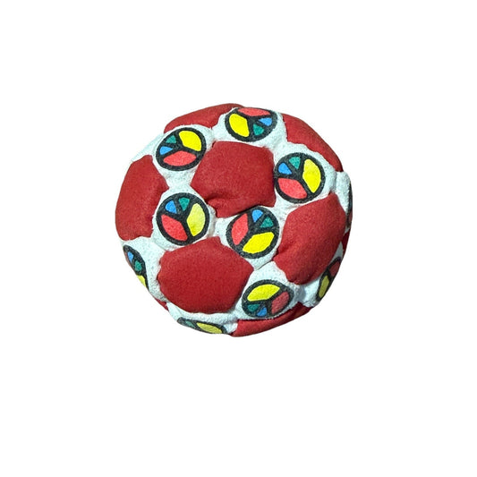 🔥Manuela’s Sandbag Footbag Hacky Sack PEACE SIGN RED/WHITE BNWT🔥