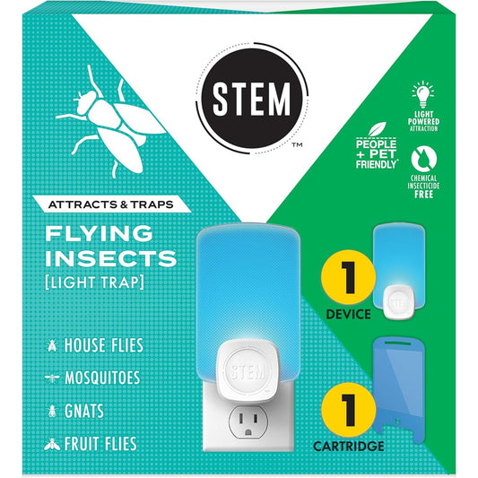 🔥STEM Light Trap Attract & Traps Flying Insects Starter Kit + 1 Cartridge NWT🔥